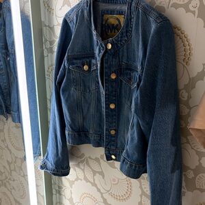 Michael Kors Blue Denim Jacket with Gold hardware